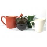 Kingwood Pitcher, Lidded Acorn Dish, Watering Can+