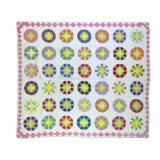 Vtg Handmade Dresden Plate Quilt - 75" x 67"