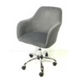 Blue Velvet Mid-Century Office Chair