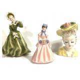 Vintage Ceramic Southern Belle FIgurines