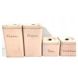 Vintage Pink Metal Canister