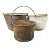 Antique Copper & Iron Cauldrons Bail Handles