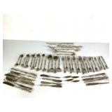 Vtg Brass Bamboo Themed Flatware Set