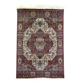 Lg Red Patterned Rug w/ Fringe