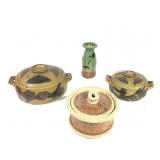 Handmade Studio Pottery Lidded Crocks & Vase
