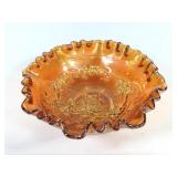 Antique Marigold Carnival Glass Bowl