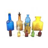 Vintage Colored Glass Bottle & Pitcher Collection