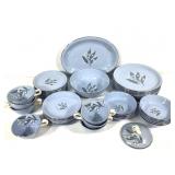 Vintage Blue Floral Dinnerware Set