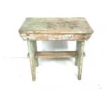 Rustic Teal Painted Wooden Step Stool