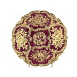 Meissen Gilded Floral Rococo Red Porcelain Bowl
