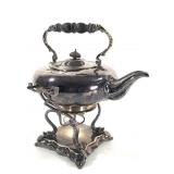 Antique Silverplated Tilting Tea Kettle w/ Warmer