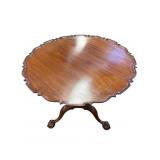 Fine Carved Tilt Top Tea Table w Piecrust Edge