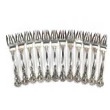 490g Sterling 12 Gorham Chantilly Salad Forks