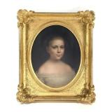 Antique Oil on Canvas Portrait of a Young Girl