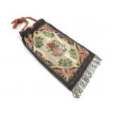 Floral Micro Beaded Drawstring Bag