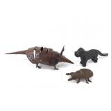 Vtg Cast Iron Dog Nutcracker & Beetle + Armadillo