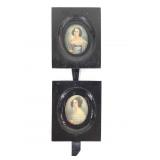 Pr Painted Miniature Portraits 19th C