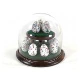 Victorian Floral Egg Garden w/ Glass Dome