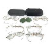 Antique Eye Glasses w/ Several Cases