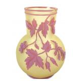 Thomas, Webb & Sons Cameo Vaseline Glass Vase