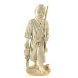 Ivory Japanese Okimono Hunter