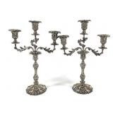 Pr Weighted Unmarked Repousse Candelabrum