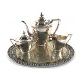 Andover Silverplate Tea Set w/ Oval Serving Tray