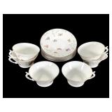 Antique Floral Porcelain Teacup & Saucer Set