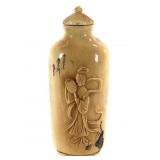 Ivory Carved & Inscribed Snuff Bottle