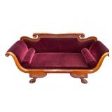 Antique American Empire Revival Settee