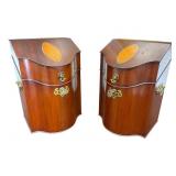 Pr Federal Style Knife Boxes w Shell Inlay