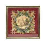 Victorian Petit Point Stag in Frame