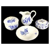 Meissen Blue & White Floral Porcelain Dishes