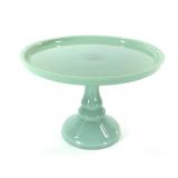 Vtg Jadeite Glass Cake Stand