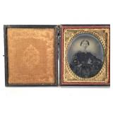 Daguerreotype Portrait Formally Dressed Woman