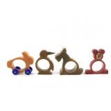 4 Bakelite & Catalin Animal Napkin Rings