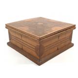 Hand Crafted Folk Art Parquetry Box w Lid