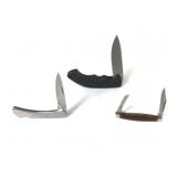 3 Used Pocket Knifes Camillus Browning