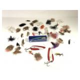 Vtg Mixed Fishing Lures - Spoons & Fly Ties