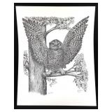 Wm Schloss Owl Lmt Ed Signed Repro Print