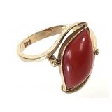 18K Coral Ring 2.6g TW Sz 6 3/4