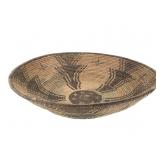 Southwest Style Geometric Coiled Basket Bowl