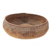 Shallow Coiled Basket w/ Twined Rim