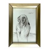 Framed Original Native American Drawing Signed