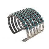 Snake Eye Zuni Sterling & Turquoise Cuff 77.4g TW