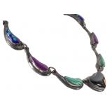 Mexico Sterling Multi-Stone Necklace 84.7g TW
