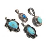 4 Turquoise Pendants 23.3g TW