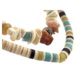 Shell & Stone Bead Necklaces w/ Sterling Accents