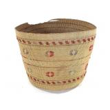 Finely Twined Spruce Root Basket w/ Floral Motifs