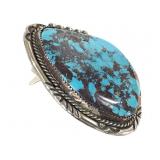 Sterling & Spiderweb Turquoise Bolo Slide 40gTW